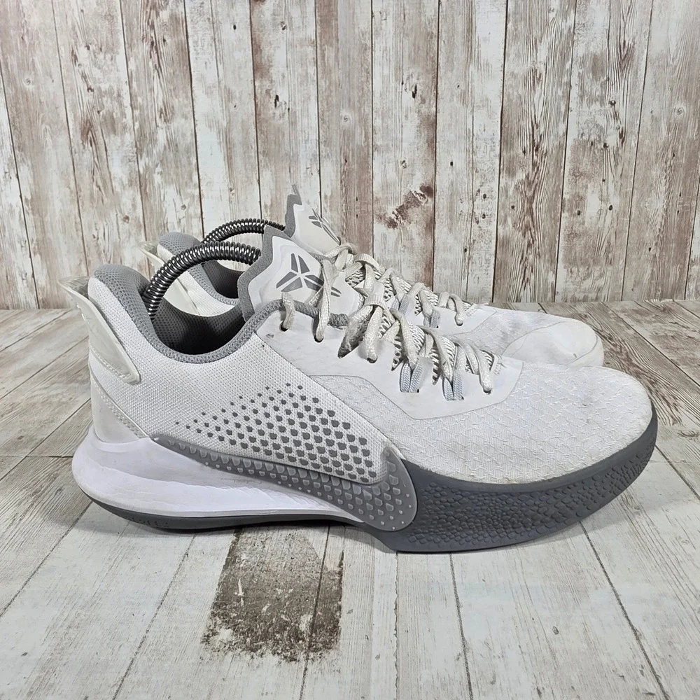 Nike Mamba Fury White Wolf Grey Kobe Bryant Basketball Shoes CK2087-100 Mens 7.5